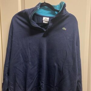 Lacoste Quarter Zip Sweatshirt Navy Blue Large (6)